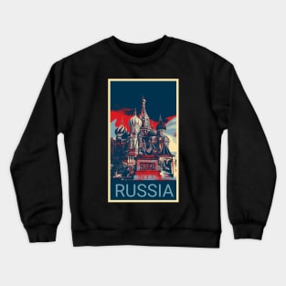 Moscow Russia in Shepard Fairey style design Crewneck Sweatshirt